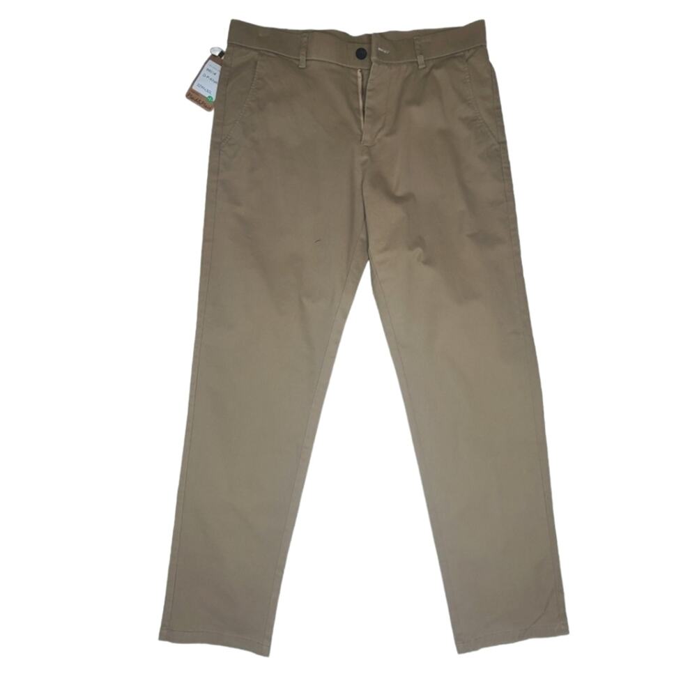 Plaid & Plain khaki slim fit flat front Chino pant 32x30